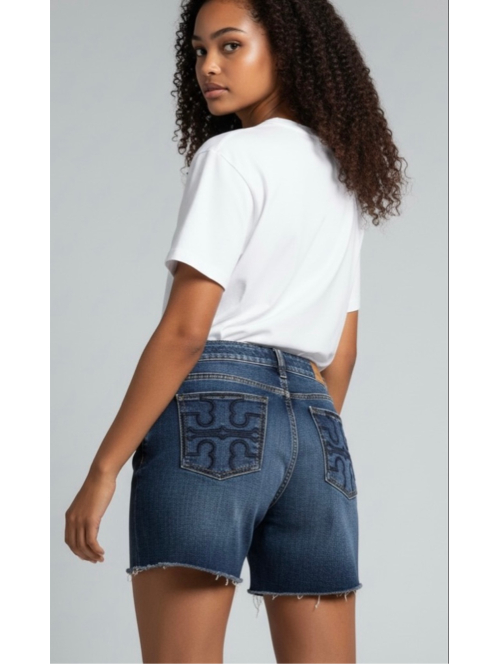Tory Burch Denim Jean Shorts Raw Edge Women's Size 26